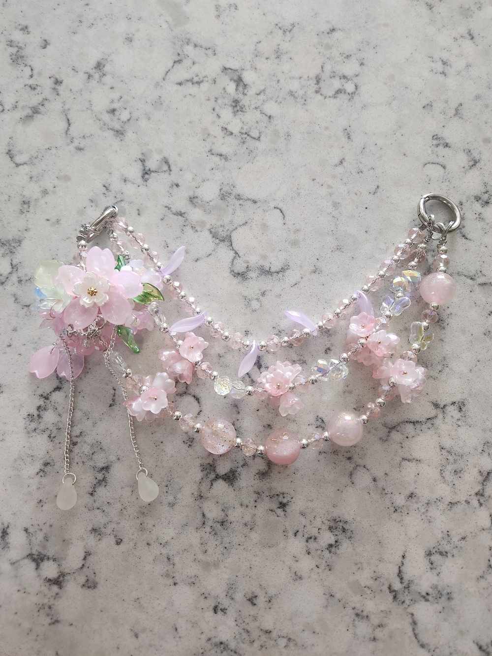 Pink Floral Charm
